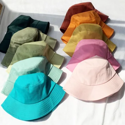 AI-MICH Wholesale Unisex Cotton Solid Outdoor Printed Sunscreen Promotional Fisherman Bucket Hat for Customer logo