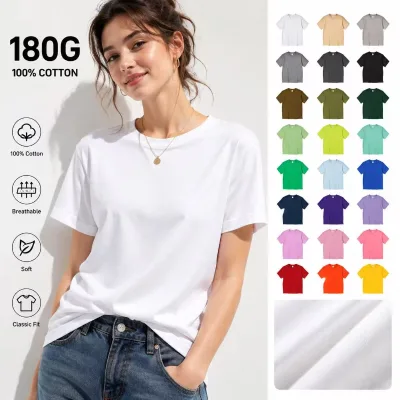 Premium 180G Heavyweight Cotton T Shirt Soft Breathable Short Sleeve Round Neck Tee Shirt for Men Wholesale Supplier