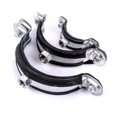 Galvanized Carbon Steel O Shape Pipe Seismic Support Clamps Heavy Duty Rubber Reinforced Rib Quick Release Clamp ISO9001