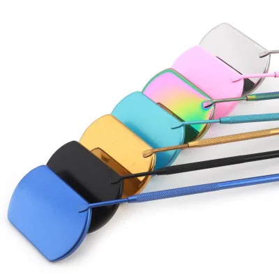 Wholesale Handheld Stainless Steel Eyelash Inspection Mirror Grafted Eyelashes Square Lens Eyelash Tool