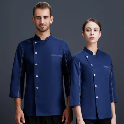 High-End Unisex Long Sleeve Chef Coat New Style Kitchen Suit for Western Restaurant Hotel Baking Restaurant Bar Uniforms