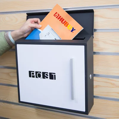2025 Promotion Popular Side Lock Black and White Modern Design Apartment Residential Garden Outdoor Mailboxes