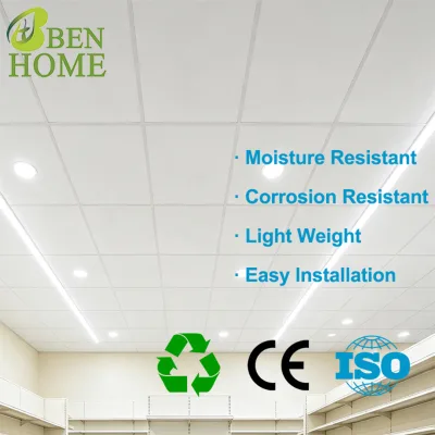 Modern Square Moisture-proof PVC Faced Gypsum Board Plasterboard Panel for Basement Ceiling