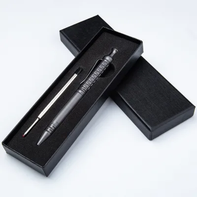 Customizable OEM Support Titanium Alloy Signature Pen Portable Decompression Push EDC Tactical Gift Pen Business Office Box DIY