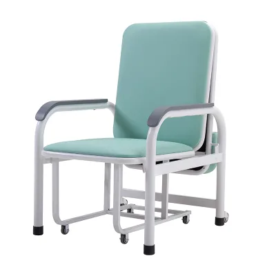 Foldable Patient Nursing Accompany Chair Bed Attendant Chair Bed With Wheels