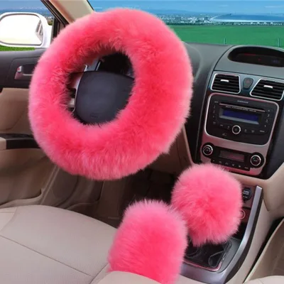 Hot Selling Real Fur Steering Wheel Covers for Abarth Chic Girly Fluffy Design Compatible with TT Model