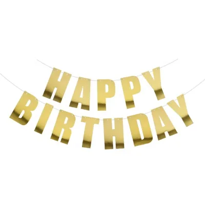 Sparkly Gold Glitter Happy Birthday Banner Birthday Party Decorations Gold Happy Birthday Sign Gold Party Supply