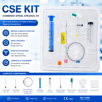 CSE Anesthesia Kit Combined Spinal Epidural Tray with 0.22μm Filter and LOR Syringe