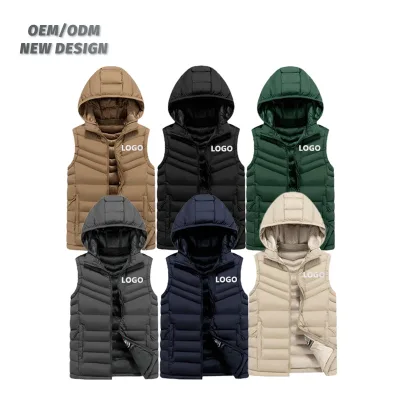 Factory Direct Sale Work Vest Detachable Puffer Vest Padded Gilets Bubble Vest Sleeveless Winter Jacket for Men