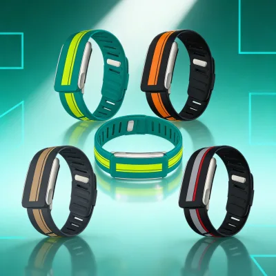 Silicone Sports Watch Strap Compatible With WHOOP 50 MG Standard Models Breathable Two Tone Replacement Wristband