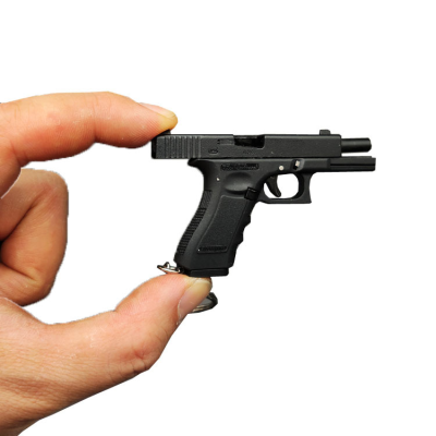 Mini Metal Self Portable Defense 3D Model Gun Shaped Spray  Stun Pistol Ejection Gun Keychain