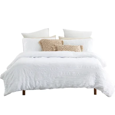 2022 New Crinkle Solid 3pcs Fashion Bedding Duvet Cover Sets