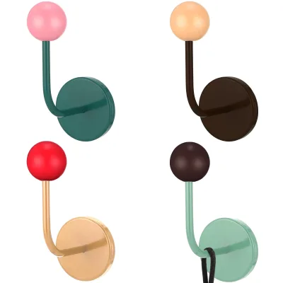 Metal Hooks Adhesive Coat Hanger Decorative Hooks for Bedroom Nursery Key Hat Hanging Rack