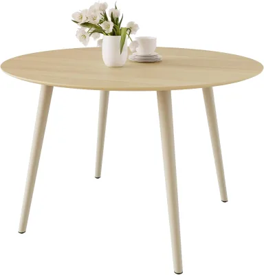 Round Folding Dining Table, Wood Kitchen Foldable Table, Dinner Table with Storage Shelf for Home Dining Room Living Room