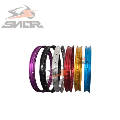 SNOR High Quality 1.6-21/2.15-19 Inch Multicolor Customized Motorcycle Aluminum Wheel Rim Rear Steel Wheel 32-36 Holes Fit