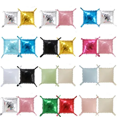 Double-sided Two-color Matte and Glossy Finish with Straps square Aluminum Film Balloons for Holiday Birthday Party Decoration