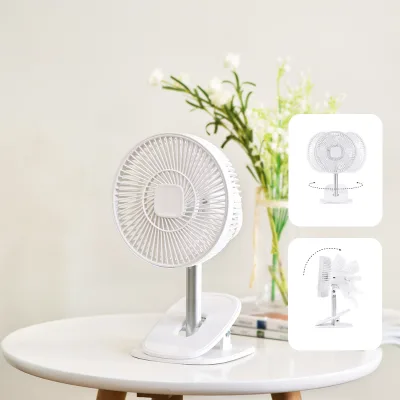 Telescopic Clip on new usb Portable Electric Remote Control Desk Rechargeable Oscillating 6 Inche Fans Lamp Office Desk fan