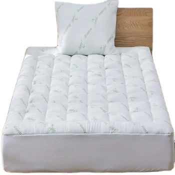 High Quality 16-18 Inch Bamboo Mattress Topper with Microfiber Padding Economically Priced Cover for Hotel Use