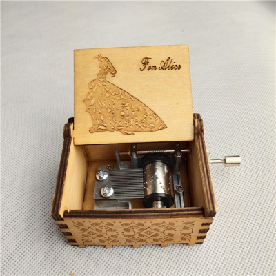 Hot Sale Customized Song Music Box Laser Engraving Wood Music Box