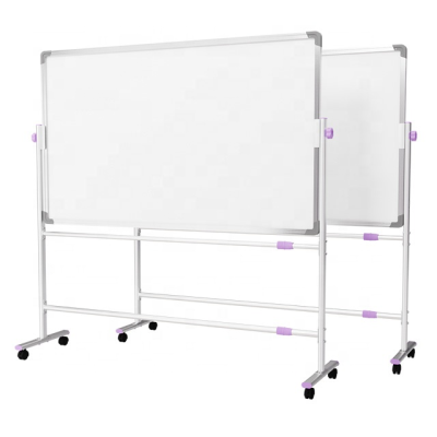 Height Adjustable Mobile Whiteboard Durable Rolling Whiteboard Anti-Glare Whiteboard Classroom Magnetic Whiteboard