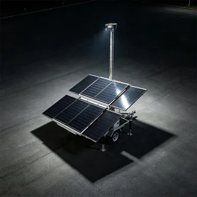 All Weather Solar Light Tower IP65 Waterproof Wind Resistant Design for Field Operation