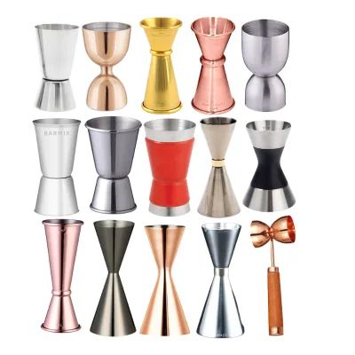 Stainless Steel Copper Silver  Golden Cocktail Jigger Double Sided bar Jigger Japanese Jigger with Custom logo