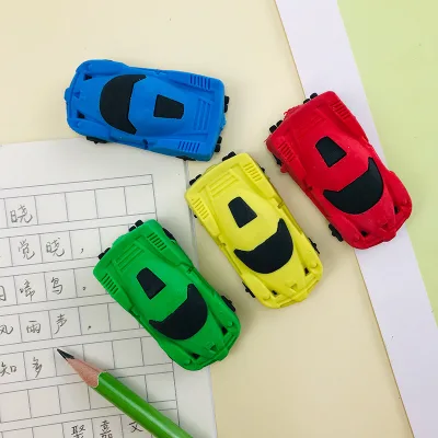 Creative Cartoon Car Shape Cute Rubber Eraser Detachable Children and Student Elementary School Stationery Peccil Clean