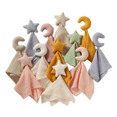 Wholesale Lovely Star Moon Baby Infant Comforter Towels Cotton Soft Baby Security Blanket