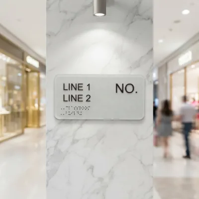 Braille Signs Set Tactile Raised Text ADA Bathroom Sign Exit Room Number Plaque for Commercial Facilities