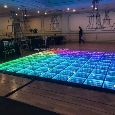 ANYCASE DJ Lighting 3D Infinity Mirror Moving Mirror LED Dancing Floor IP65 Protection Remote Control Outdoor Wedding Stage