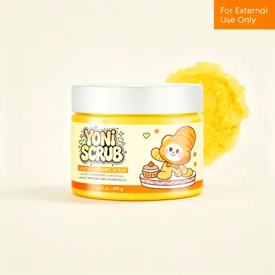 Natural Yoni Scrub Gentle Turmeric Sugar Body Scrub Brightening Exfoliating for Bikini Area Ingrown Hair Women 200g