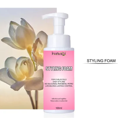 Organic Hair Mousse with Conditioning Agent Eco-Friendly Styling Cream Pump for Curly Hair Reduces Frizz and Defines Curl
