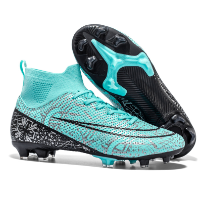Manufacture Oem Fg Outdoor Ankle Knit Football Shoes Predator Custom High Top Football Cleats Cr7 Turf Soccer Cleats
