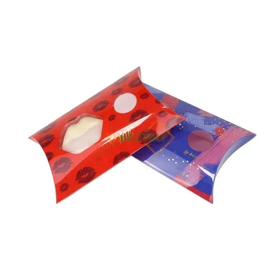 Custom Printed Pillow Shaped Transparent PET Foldable Plastic Box for Christmas Cosmetics Gift Packaging Boxes