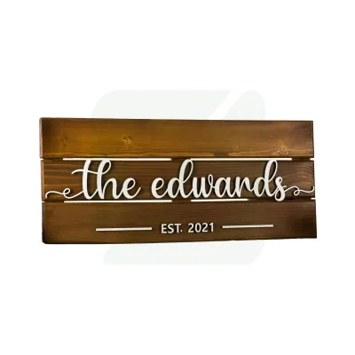 Custom Wood Sign Acrylic Wall Board Sign Home Wall Decor Solid Wooden 3D Character Metal Letters Luminous DIY Words