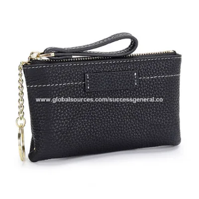 High quality genuine leather coin purse for ladies, lightweight key bag, card bag, custom logo.