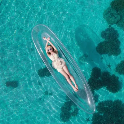 Seaside Drifting Two Seater See Through Kayak Couple Water Relax Boat