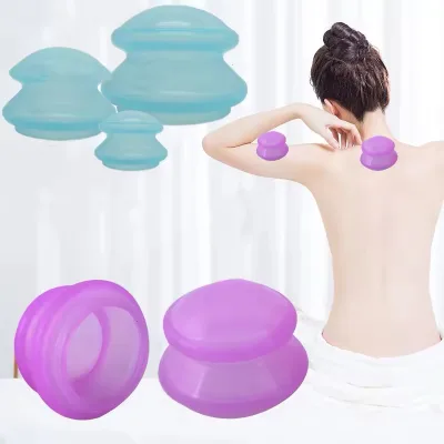 A Cellulite Management Four Sizes Body Vacuum Cup Silicone Cupping Therapy Set for Relax Muscle and Pain Relief
