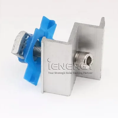 C Steel Rail Mid Clamp and End Clamp Miclan Bridas Ganchos Para Estrutura
