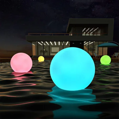 PE Ball Decoration Floating Outdoor Waterproof IP68 Ball Lamp Solar Pool Light RGB Pound Light Outdoor Swimming Pool Light
