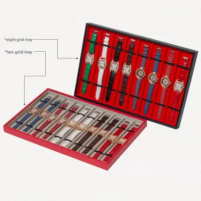 High-End Watch Tray 10-Slot Watch Strap Storage Box Display Stand Stall Display Props Factory Direct Supply Jewelry Model