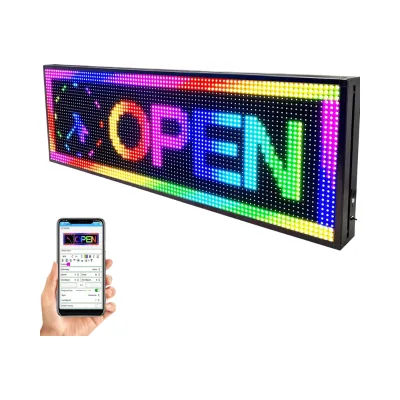 High Resolution P6 Outdoor Full Color LED Signage 40 X 18 Inches Programmable WiFi Display for Scrolling Texts Colorful Images
