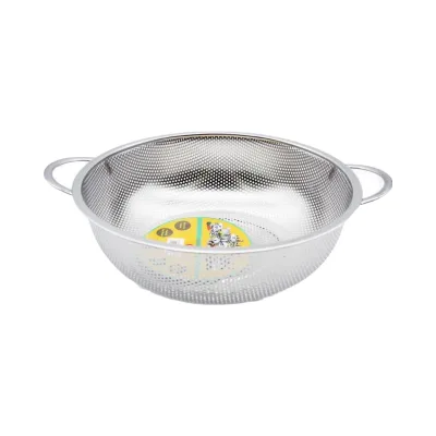 Stainless Steel Colander Double Handles 28.5cm Micro-Perforated Draining Dishwasher Safe Easy Clean Durable Kitchen Strainer