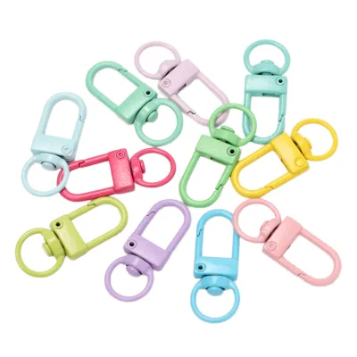 LECHIKE Lightweight 2.5g Aluminum Alloy Swivel Snap Hook Carabiner-Gold/Silver/Black/Grey Secure Connection Safety for Outdoor