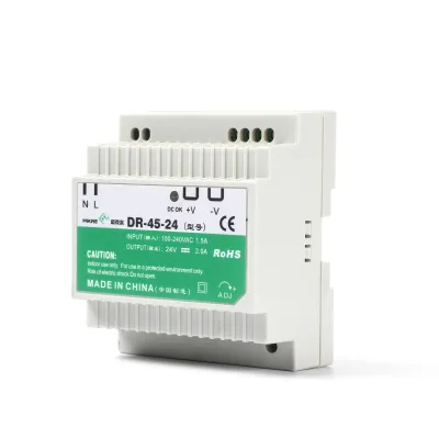 DIN Rail Power Supply for Industrial Automation Indoor 24V 2.5A 1.8A DR-45-24 Regulated Smps Power Supply