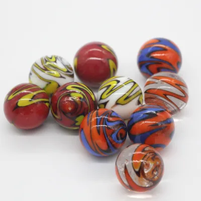 Handmade 25mm Tiger Stripe Lampwork Glass Marbles Mix Color Home Decoration Toy