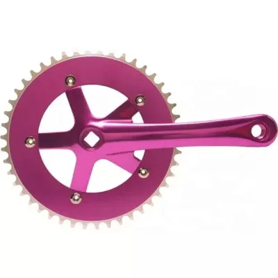Customized Full Aluminum Alloy Chainset Square Axle 170mm 44/46T Bike Crankset for Road Bike