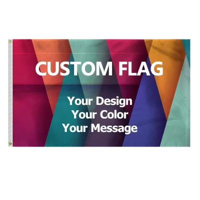 Wholesale Custom 3x5ft Double Sided Digital Sublimation Printing Polyester Flag for Promotional Outdoor Trade Show Event Decor