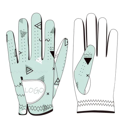 Men Lady Left Hand Custom Logo Golf Glove Leather Gloves Printing Pattern New Design High Quality