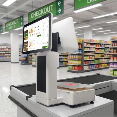 Full Set Dual Screen 15.6'' Capacitive Touch POS Scale with Printer Android/Win-dows OS Cashier System for Supermarket